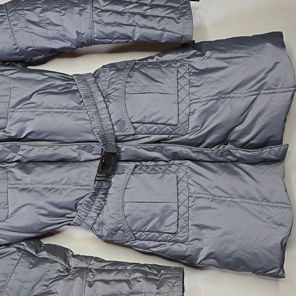 Moncler Women's Down  Silver Puffer Coat  Jacket Size 1 = S  Item Missing Hood. - Picture 3 of 16